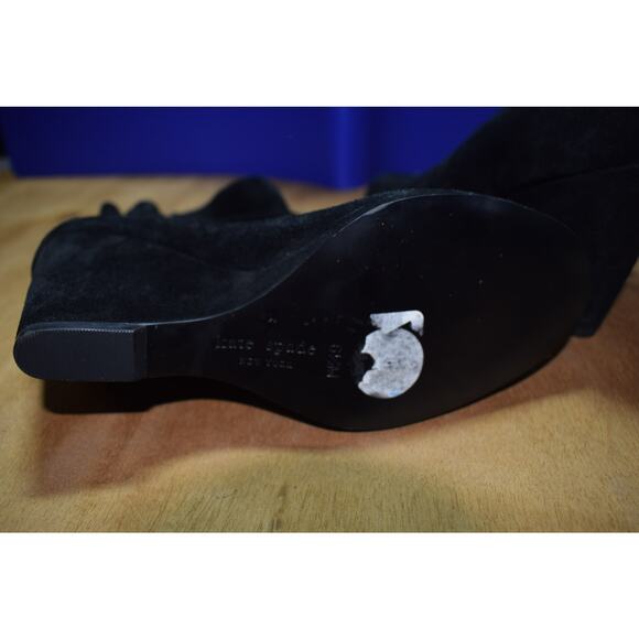 Kate Spade Black Suede Wedge Booties Women’s Size 6.5 - Picture 5 of 5